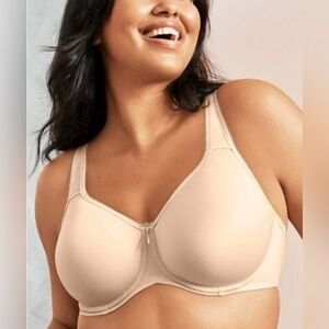 NWT 2 Wacoal Black Beige Comfortable Lightweight Polyblend Smooth Tshirt bra 38C